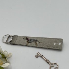 Terrier Dog Key Fob, Fabric Key Ring