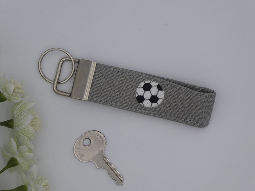 Football Key Ring, Fabric Key Fob