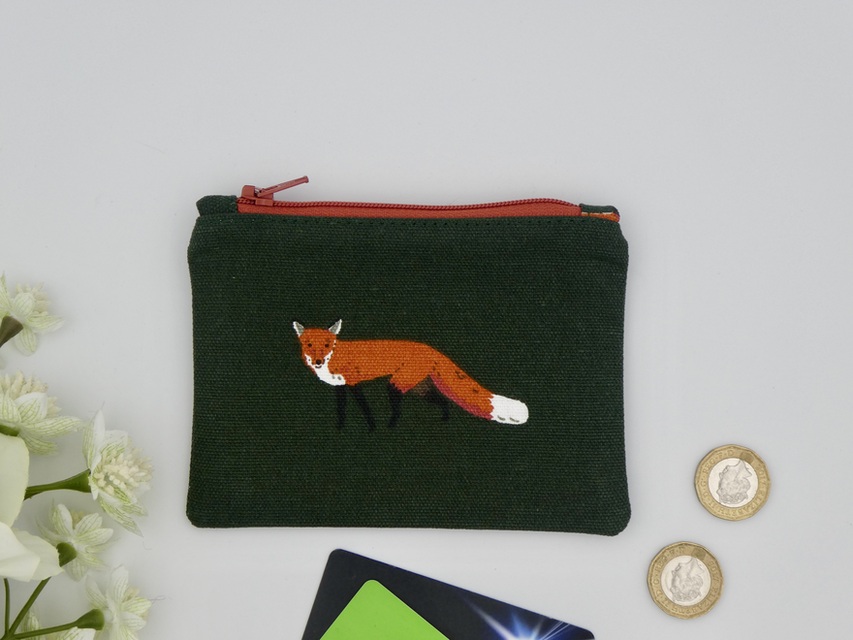 Fox Coin Purse, Zipped Card Holder