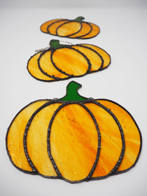 Pumpkin Stained Glass Sun Catcher