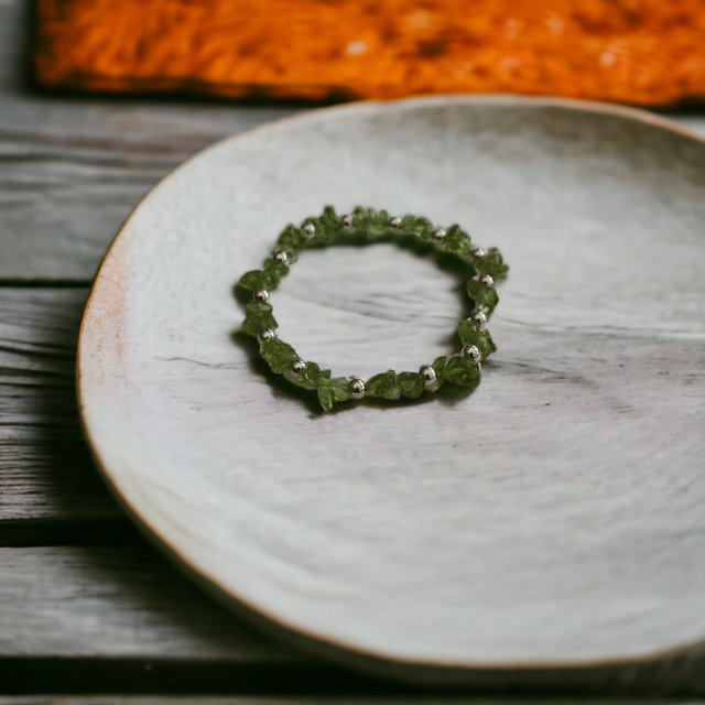 Peridot with Silver Gemstone Bracelet