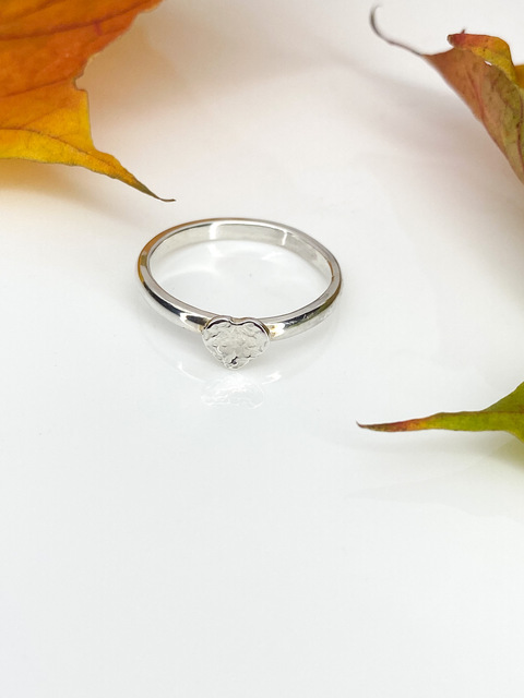 Hammered sterling silver heart ring