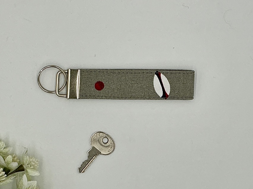 Rugby & Cricket Balls Key Ring, Fabric Key Fob