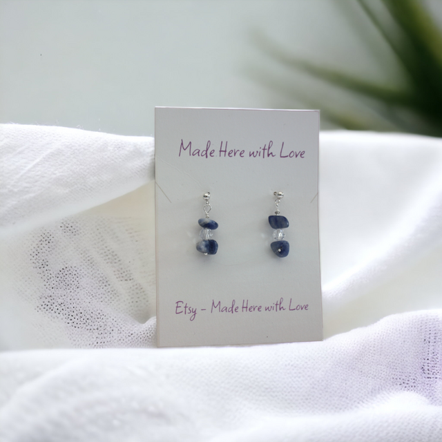 Sodalite Gemstone Drop Earrings